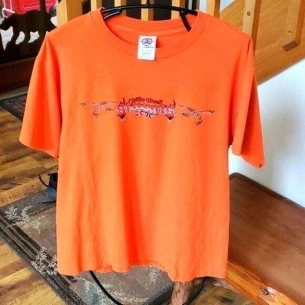 Vintage 2006 Sturgis Bike Week T-Shirt Mens Medium Orange Delta Pro Weight Skull
